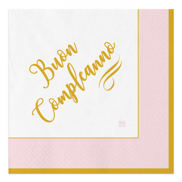 CONFEZIONE 20 TOVAGLIOLI BIANCO CON PEONIE CM